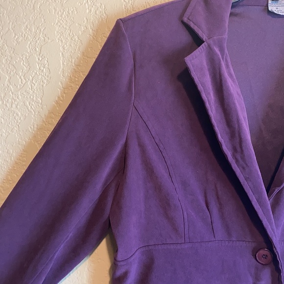 Notations Women’s Purple Velvet Button Blazer( Medium) - Picture 7 of 11
